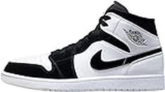 Nike Men's Air Jordan 1 Mid Sneaker, White/Black-multi Color, 12