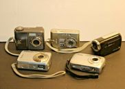 5 cámaras digitales videocámaras Nikon Coolpix Sony Syber-Shot Kodak Jazz Vivitar