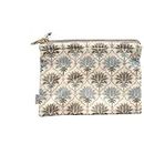 Ekatra Sustainable Cotton Travel Pouch/Organizer with Zip with 2 Pocket (Lotus)