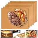 UBeesize Copper Grill Mats for Outdoor Grill, Set of 6 Heavy Duty Grill Mats, Non Stick BBQ Grill Mats & Baking Mats, Resuable and Easy to Clean, Works on Gas Charcoal and Electric BBQ-15.75 x 13 Inch