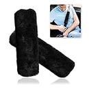 Zone Tech Soft Faux Sheepskin Seatbelt Cover Black Shoulder Pad- Car Seat Belt Cover Kids- Vehicle Must Have Neck Support Baby- Adult Bag Comfortable Soft Cover