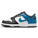 Nike Dunk Low Big Kids' Shoes (DH9765-104, Summit White/Black/White/Industrial Blue) Size 4
