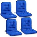 Chunful Tufted Back Chair Cushion Indoor Outdoor Back Chair Cushions Weather Resistant Swivel Rocker Patio Chair Cushions for Outdoor Furniture Chairs(Royal Blue, 4 Pack)