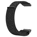ACM Watch Strap Nylon Soft Loop 22mm compatible with Realme Techlife Dizo Watch R Smartwatch Sports Band Black