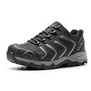 NORTIV 8 Men's Low Top Waterproof Hiking Shoes Outdoor Lightweight Backpacking Trekking Trails 160448-low Black Dark Grey Size 11 M US