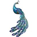 TERESA'S COLLECTIONS 47 Inch Large Metal Peacock Garden Wall Decor Sculpture for Yard Art, Dual Use Bird Stake Statues for Outdoor Outside Patio Lawn Indoor Home Decorations