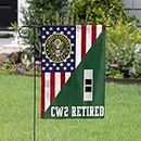 W2 Chief Warrant Officer 2 Rank Insignia Retired Army Military Retirement Garden Flag (11.5x17.5) For Veteran's Day, 4th of july, Double Sided-USA Flags Polyester-Decorative Indoor Outdoor Flag
