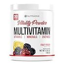 Vitality Vitamin Powder by NutraOne – Powdered Vitamin and Mineral Supplement (Fruit Punch - 30 Servings)