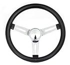 Grant 8546 Classic Series 13.5 inch Black 3-Slotted Chrome Spokes Steering Wheel