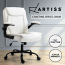 Artiss Executive Office Chair Computer Gaming Chairs PU Leather Mid Back White