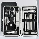 Manicure Set Nail Clippers Pedicure Kit -19 Pcs Stainless Steel Manicure Kit, Professional Grooming Kits, Nail Care Tools With Case