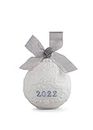 LLADRÓ Christmas Ball 2022 Blue. Decorative Ornament in Matte Porcelain with Blue Details. Porcelain Christmas Ball
