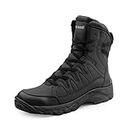 Bacca Bucci® 7-Eye Snow Boots for Men | Moto Inspired Mild Water Proof Boots | Model Name: Flame | Black, Size UK10