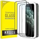 JETech Full Coverage Screen Protector for iPhone 11 Pro/iPhone X/iPhone XS 5.8-Inch, Black Edge Tempered Glass Film with Easy Installation Tool, Case-Friendly, HD Clear, 3-Pack