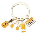 Music Gifts Keychains for Singers Musicians Christmas Birthday Gifts for Music Enthusiast Keyboard Charm Headphone Guitar Pendent KeyRings for Men Music Teacher Appreciation Gifts for Women
