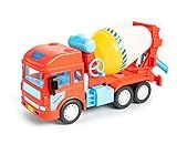 PLUSPOINT Cement Mixer Truck Friction Powered Toy Truck Push & Go Realistic Big Size Automobile Construction Engineering Plastic Toy Vehicle for Kids (Mixer Truck)