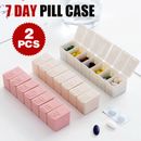 2X 7 Day Weekly Pill Box Medicine Tablet Organizer Dispenser Container Case AU
