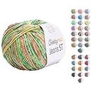 HobbyMia Jeans ST Multicolored/Rainbow Fancy Donut Yarn - 50gr, 160m/175yds - 55% Cotton & 45% Acrylic - Fine (2) - Verigated Yarn for Crochet & Knitting (11940 - S, 1 Ball)