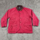 American Eagle Jacket Mens XL Red Chore Barn Coat Flannel Lined Corduroy Collar