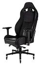 Corsair T2 Road Warrior - Faux Leather Gaming Chair, Easy Assembly, Ergonomic Swivel, Adjustable Height & 4D Armrests, Lumbar Support, Comfortable Wide Seat with High Recliner - Black