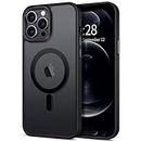 Hython Case for iPhone 12 Pro Case Magnetic Translucent Matte Phone Cases 6.1" [Compatible with MagSafe] Thin Slim Fit Shockproof Bumper Hard Protective Cover for Women Men Girls, Frosted Black