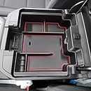 Full Size Center Console Organizer Tray Compatible with 2019-2022 Chevy Silverado/GMC Sierra 1500 and 2020-2022 2023 Silverado/Sierra 2500HD 3500HD Accessories -Full Console w/Bucket Seats ONLY, Red