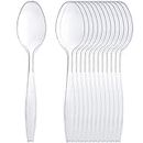 Generic Pack of 50 Heavy Duty Clear Plastic Spoons, Reusable and Washable Spoons Perfect for Picnics, Parties, Tableware and Dinnerware by W&H Enterprises