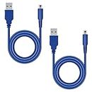 Mcbazel 2Pcs USB Power Charger Cable Cord for Nintendo DSI/ 3DS/ 3DS XL/NEW 3DS / NEW 3DS XL/New 2DS XL/New 2DS/2DS XL/2DS/Dsi XL - Blue