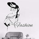 Lady Fashion Girl Design Vinyl Sticker Fashion Women Wall Decal Clothing Boutique Window Decal Waterproof 57 * 57Cm