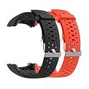 HUABAO Watch Strap Compatible with Polar M400 / M430,Adjustable Silicone Sports Strap Replacement Band for Polar M400 / M430 Smart Watch (Black+Orange)