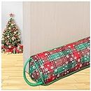 Triangle Under Door Draft Stopper Noise Blocker 36 Inches for Door Bottom Air Seal Insulation and Soundproof, Heavy Duty Weather Guard Snake Stripping, Tartan Check Green and Snowflake