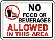 No Food or Beverages Allowed in This areaWater Proof PVC Sticker