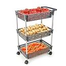 Multi-Function Organizer Storage Cart for Bathroom, Office, Hospital, Bedroom, Kitchen, Laundry, Art Room and Utility Cart, Rolling Cart with Wheels (Grey, Trolly Rack 1 L (Grey))