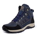 Bacca Bucci® Men's Hunter 6 inches Hiking/Snow Boots for Men for Outdoor Trekking - Non Slip, Water Proof, Anti-Fatigue, Comfortable & Light Weight- Blue, Size UK10