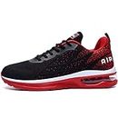 MAFEKE Mens Air Athletic Running Shoes Tennis Fashion Lightweight Breathable Walking Sneakers (Blackredred US 11.5 D(M)