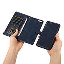 GoshukunTech for iPhone 6 Case,for iPhone 6s Case [2 in 1 Wallet Leather Case] Detachable Magnetic Flip Cover with Card Slots & Wrist Strap for iPhone 6/6S(4.7")-Navy Blue