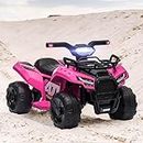 ALFORDSON 6V Motor Kids Ride on Car ATV, Quad Bike Riding Toy Car with Music Player LED Lights, Ride-on Car Design Eletric Vehicle, Pink