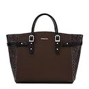 Miraggio Rosalind Top-Handle Women's Tote Handbag with Shoulder Strap - Brown