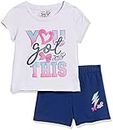 JoJo Siwa Girls' Toddler Graphic Tee & Shorts 2-Piece Set T-Shirt, True Navy, 3 Years/Medium