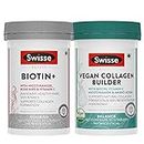 Swisse Healthy Skin & Hair Combo - Vegan Collagen Builder (30 Tablets) + Biotin (30 Tablets)