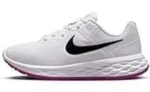 Nike Women's Race Running Shoe, White Black Vivid Sulfur Vivid Purp, 8.5