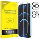 JETech Screen Protector for iPhone 12 Pro 6.1-Inch with Camera Lens Protector, Tempered Glass Film, 2-Pack Each