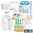 Anpro Doctor Kit for Kids - 34pcs Kids Doctor Kit Wooden,Kids Doctor Playset with Doctor Storage Bag,Doctor Pretend Playset for Toddlers,Medical Kits Toy for Boys or Girls