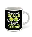 WHATS YOUR KICK - Tennis Inspired Designer Printed White Ceramic Coffee |Tea |Milk Mug (Gift | Game |Sports|Motivational Quotes |Hobby (Multi 12)