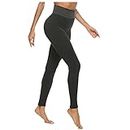 Leggings for Women UK, Ladys Yoga Skinny Sexy Seamless Butt Lifting Breathable Athletic Pants Stretch Workout Running Tights Opaque Comfy Fitness Sports High Waist Trousers Gray