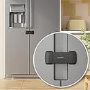 EUDEMON Updated French Fridge Lock French Door Refrigerator/Freezer Lock Apply to Max 2.28"(58mm) Two Door Gap Distance,Cabinet Cupboard Lock for Kids & Babies,Easy to Install (Black)