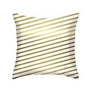 YZZXMY Throw Pillow Cover White Gold Stripes Pattern（with Pillow Inserts） Decorative Cuddly Cushion Coversfor Sofa Bedroom Livingroom