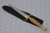 Genuine Authentic Second Pattern J Nowill & Sons Fairbairn-sykes Polished Blade Brass Handle Commando Knife Sheffield England Belt Sheath, BLACK
