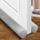 Holikme Door Draft Stopper Door Sweep Weather Stripping Noise Blocker Window Breeze Blocker Adjustable Door Sweeps, Grey