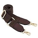 DEVPSISR Wide Shoulder Purse Strap Replacement Adjustable Belt Canvas Bag Crossbody Handbag (Leather buckle-Brown)